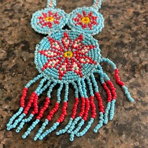 Vintage Native American Beaded Necklace. Hand beaded, no missing beads